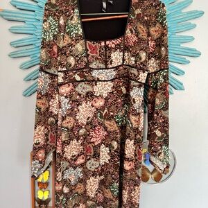 Laundry by Shelly Siegel Floral Patterned Long Sleeve Dress